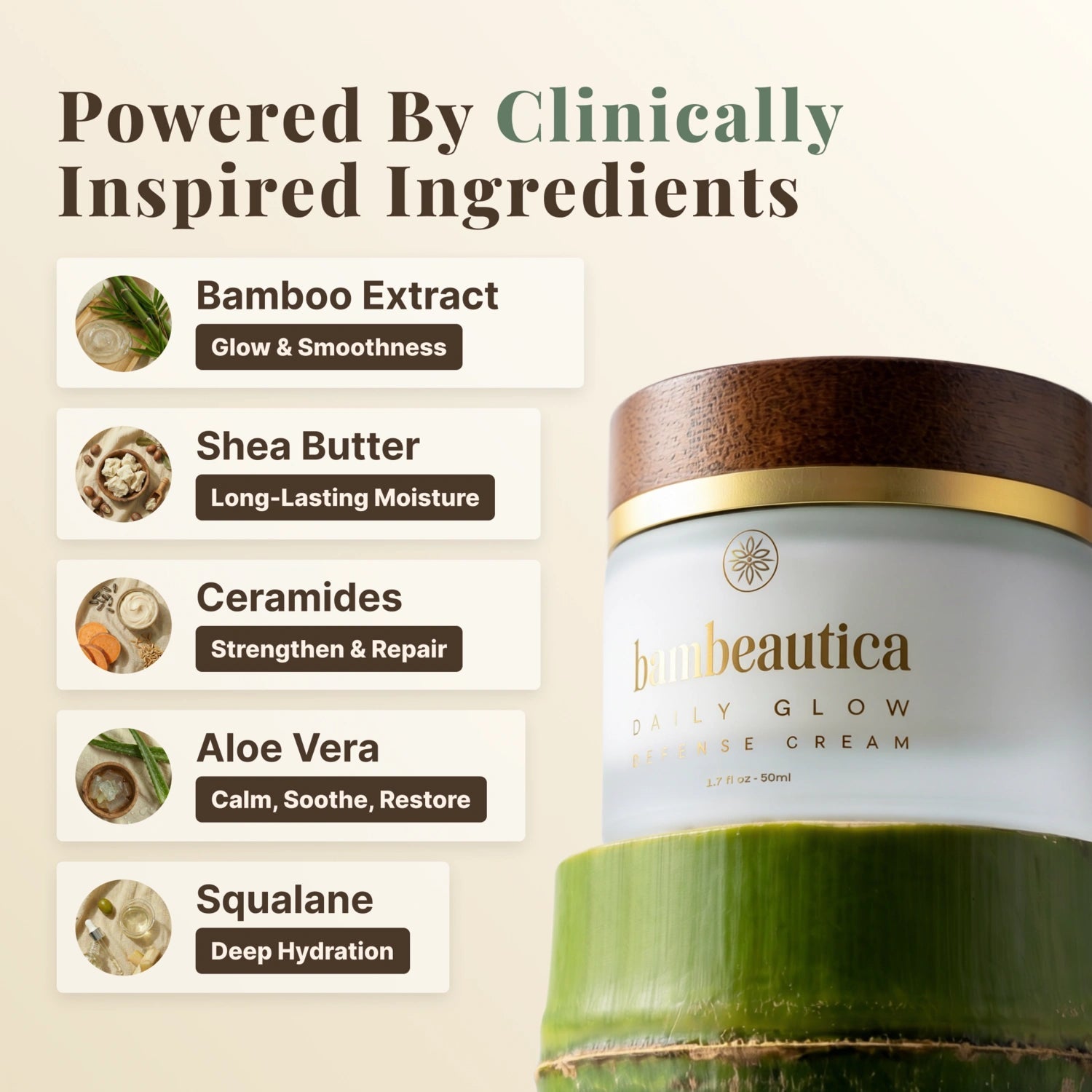 Daily Glow Defense Cream - Cosmetics skincare product by Bambeautica