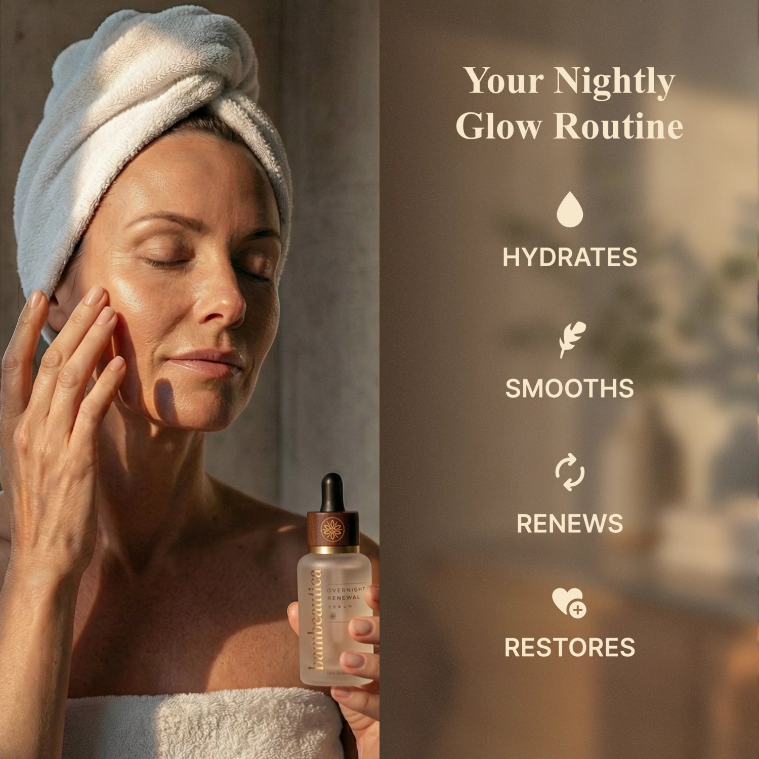 Overnight Renewal Serum - Cosmetics skincare product by Bambeautica