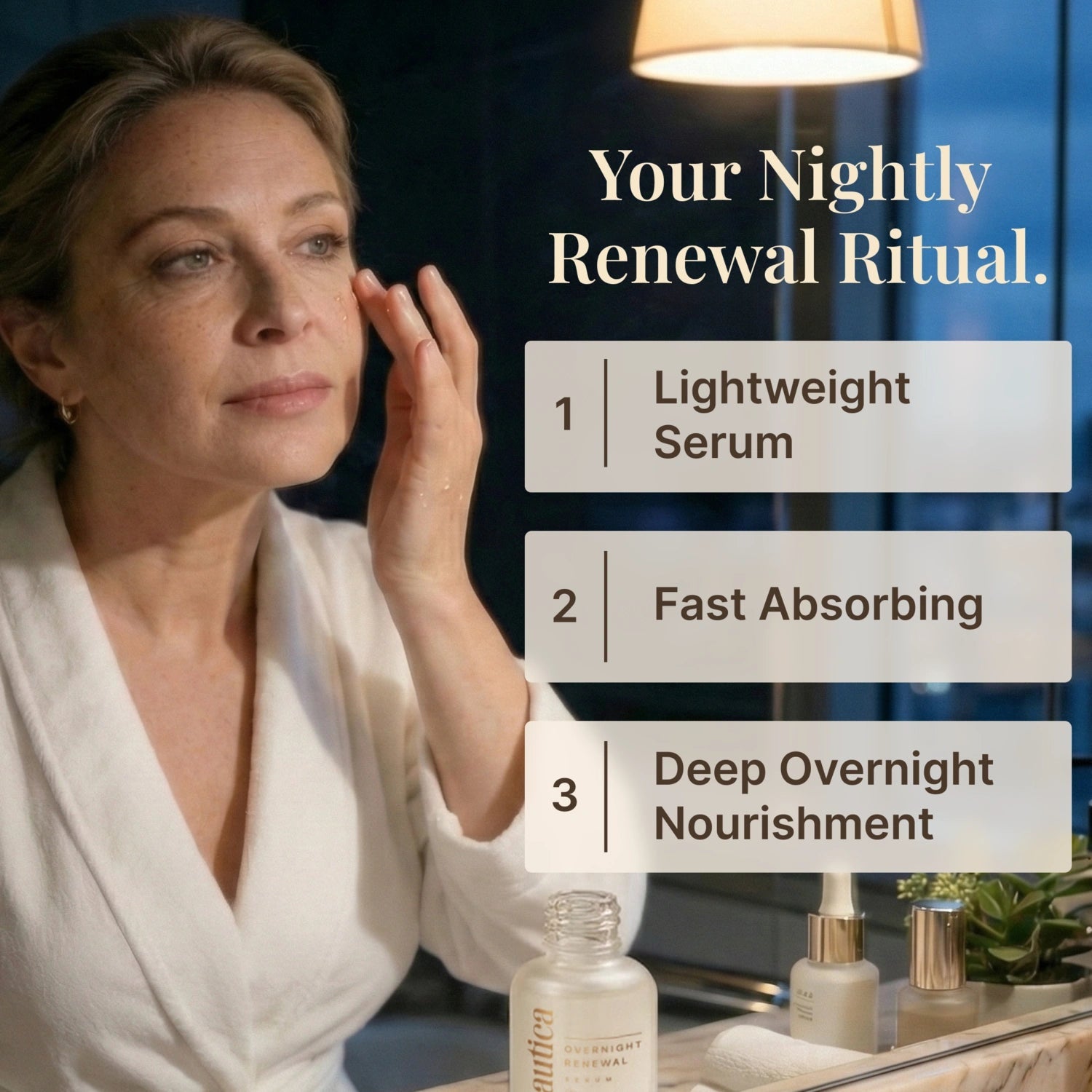Overnight Renewal Serum - Cosmetics skincare product by Bambeautica