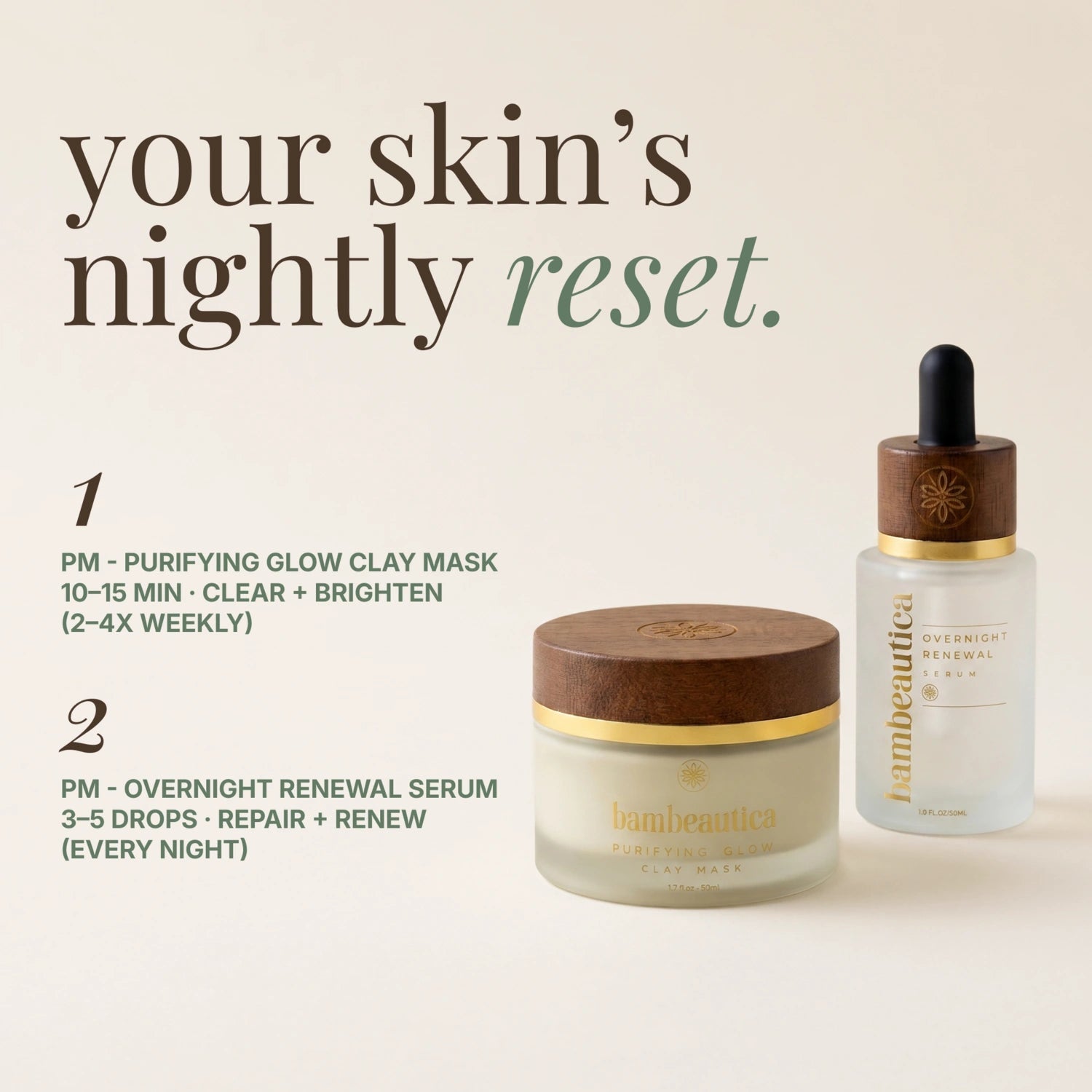 Overnight Reset Ritual - Cosmetics skincare product by Bambeautica