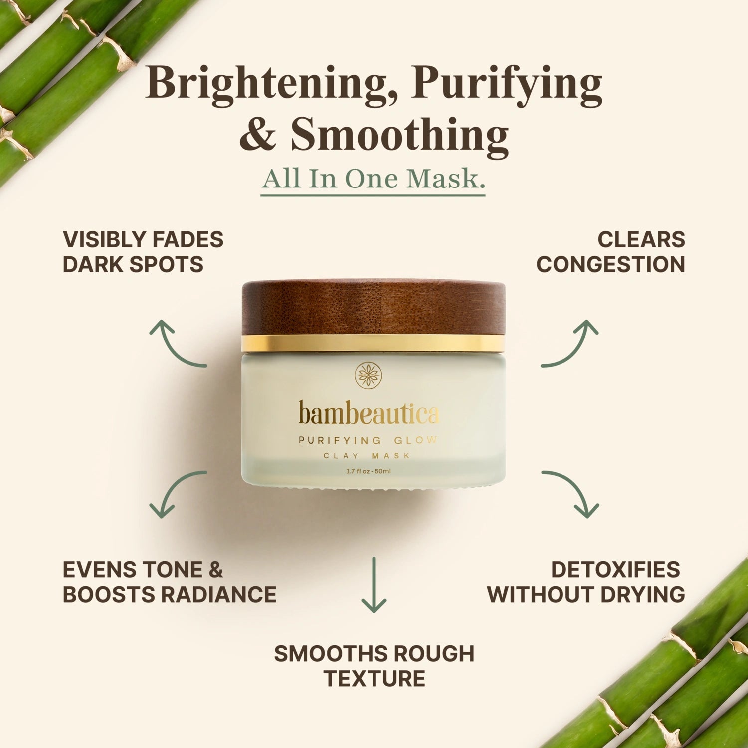 Purifying Glow Clay Mask - Cosmetics skincare product by Bambeautica