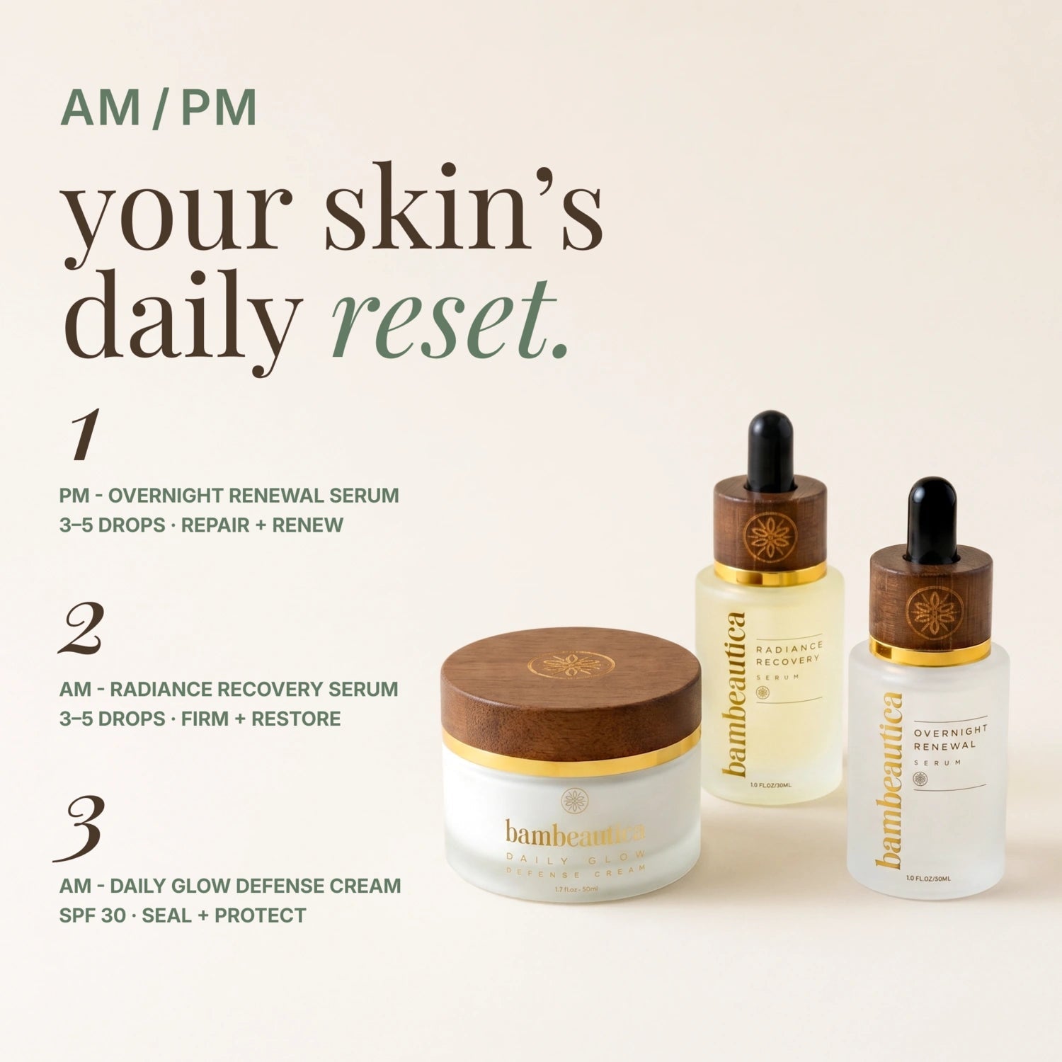 Radiance & Repair System - Cosmetics skincare product by Bambeautica